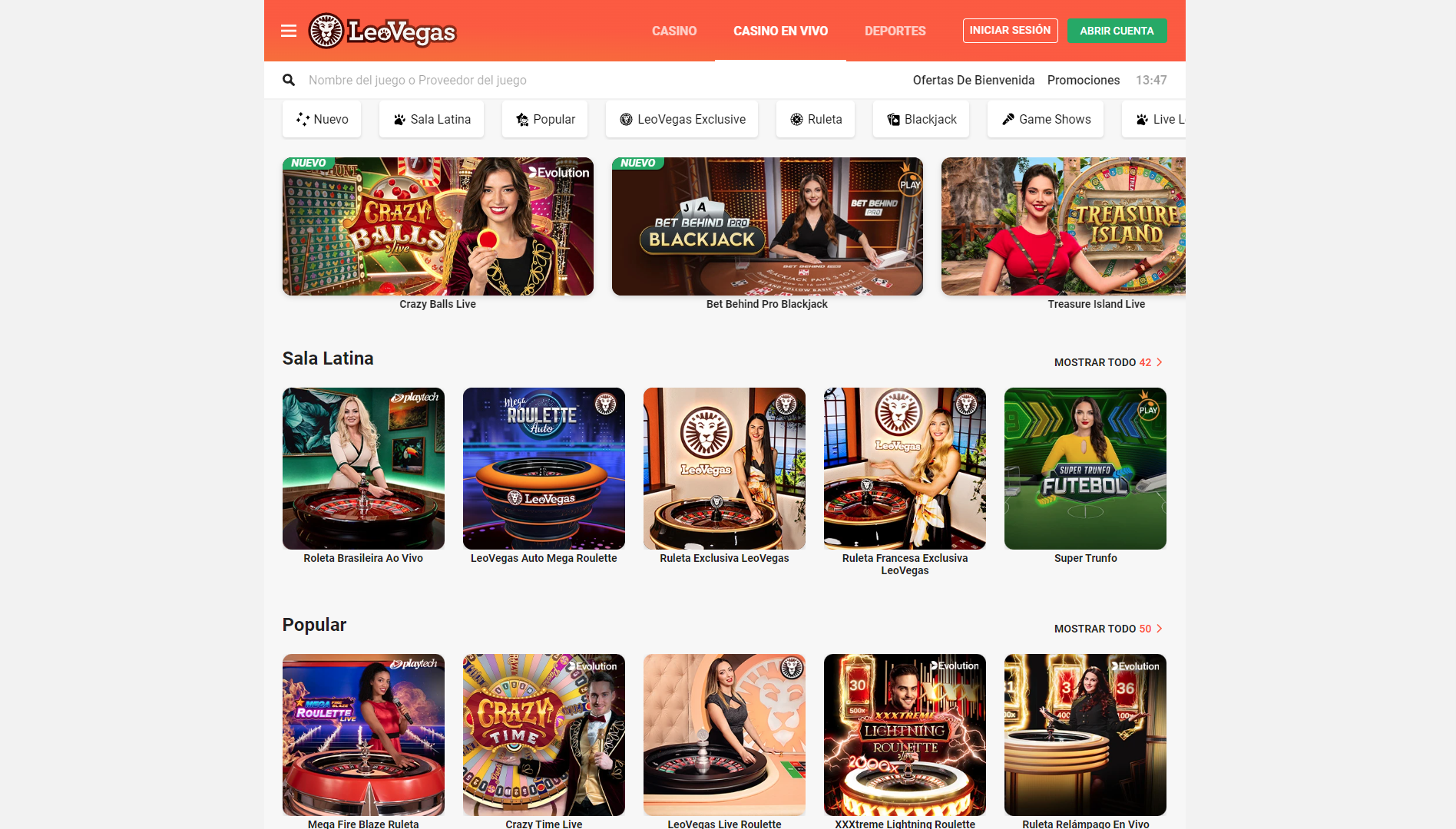 LeoVegas juegos